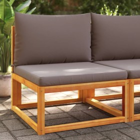 Sofá jardín sin reposabrazos con cojines madera maciza acacia de , Sofás de exterior - Ref: Foro24-4008161, Precio: 108,95 €,...