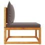 Sofá jardín sin reposabrazos con cojines madera maciza acacia de , Sofás de exterior - Ref: Foro24-4008161, Precio: 108,95 €,...