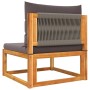 Sofá jardín sin reposabrazos con cojines madera maciza acacia de , Sofás de exterior - Ref: Foro24-4008161, Precio: 108,95 €,...