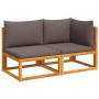 Sofá de jardín 2 plazas con cojines madera maciza de acacia de , Sofás de exterior - Ref: Foro24-4008163, Precio: 246,34 €, D...
