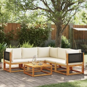 Set de sofás de jardín con cojines 6 pzas madera maciza acacia de , Conjuntos de jardín - Ref: Foro24-3278874, Precio: 608,68...