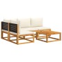 Set de sofás de jardín con cojines 5 pzas madera maciza acacia de , Conjuntos de jardín - Ref: Foro24-3278888, Precio: 464,35...