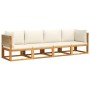 Set sofás de jardín con cojines 4 pzas madera maciza de acacia de , Sofás de exterior - Ref: Foro24-3278855, Precio: 482,68 €...