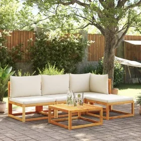 Garden sofa set with 5 pieces, solid acacia wood, and cushions. by , Outdoor sofas - Ref: Foro24-3278848, Price: 472,83 €, Di...