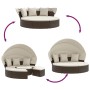 Tumbona cama de jardín con capota y cojines ratán PE marrón de , Camas para exteriores - Ref: Foro24-362253, Precio: 601,21 €...
