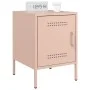 Mesita de noche de acero rosa 36x39x50,5 cm de , Mesitas de noche - Ref: Foro24-842912, Precio: 54,76 €, Descuento: %