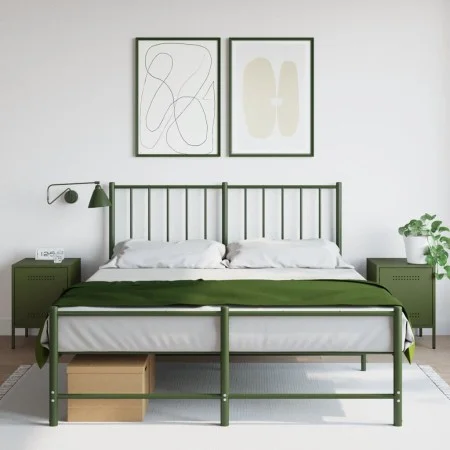 Bedside tables 2 units olive green steel 36x39x50.5 cm by , Nightstands - Ref: Foro24-842919, Price: 93,33 €, Discount: %