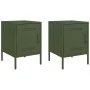 Bedside tables 2 units olive green steel 36x39x50.5 cm by , Nightstands - Ref: Foro24-842919, Price: 93,33 €, Discount: %