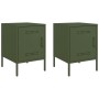 Mesitas de noche 2 unidades acero verde oliva 36x39x50,5 cm de , Mesitas de noche - Ref: Foro24-842919, Precio: 94,40 €, Desc...