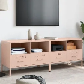 Muebles de TV 2 pzas acero laminado en frío rosa 68x39x50,5 cm de , Muebles TV - Ref: Foro24-843045, Precio: 172,51 €, Descue...