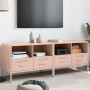 Muebles de TV 2 pzas acero laminado en frío rosa 68x39x50,5 cm de , Muebles TV - Ref: Foro24-843045, Precio: 174,47 €, Descue...
