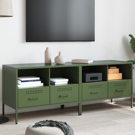 Muebles de TV 2 piezas acero laminado verde oliva 68x39x50,5 cm de , Muebles TV - Ref: Foro24-843051, Precio: 174,47 €, Descu...