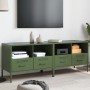 Muebles de TV 2 piezas acero laminado verde oliva 68x39x50,5 cm de , Muebles TV - Ref: Foro24-843051, Precio: 174,47 €, Descu...