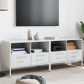 Muebles de TV 2 pzas acero laminado frío blanco 68x39x50,5 cm de , Muebles TV - Ref: Foro24-843053, Precio: 174,47 €, Descuen...