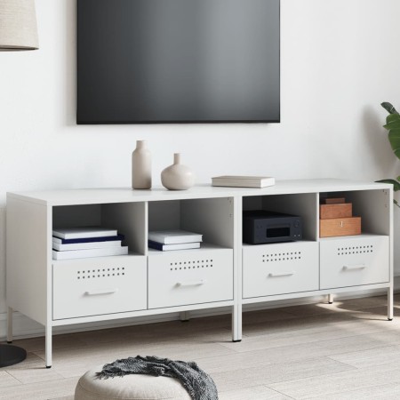 Muebles de TV 2 pzas acero laminado frío blanco 68x39x50,5 cm de , Muebles TV - Ref: Foro24-843053, Precio: 174,47 €, Descuen...