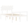 Cama para personas mayores con cabecero madera maciza blanco de vidaXL, Camas y somieres - Ref: Foro24-3195522, Precio: 165,7...