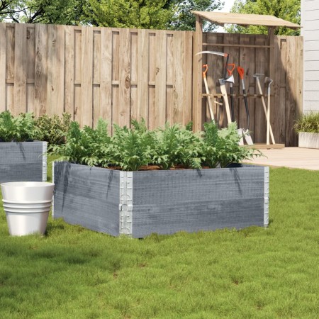 Jardinera de madera maciza de pino gris 100x100 cm de , Maceteros y jardineras - Ref: Foro24-3295401, Precio: 80,88 €, Descue...