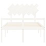Cama para personas mayores con cabecero madera maciza blanco de vidaXL, Camas y somieres - Ref: Foro24-3195522, Precio: 165,7...