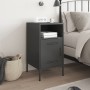 Mesita de noche acero laminado en frío negro 36x39x68 cm de , Mesitas de noche - Ref: Foro24-843066, Precio: 61,24 €, Descuen...