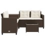 Sofá de jardín en forma de L con mesa y cojines ratán PE marrón de , Conjuntos de jardín - Ref: Foro24-369028, Precio: 287,36...