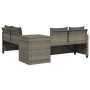Sofá de jardín en forma de L con mesa y cojines ratán PE gris de , Conjuntos de jardín - Ref: Foro24-369037, Precio: 287,62 €...
