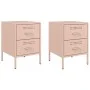 Mesitas de noche 2 unidades acero rosa 36x39x50,5 cm de , Mesitas de noche - Ref: Foro24-842925, Precio: 126,35 €, Descuento: %