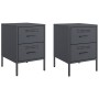 Mesitas de noche 2 unidades acero gris antracita 36x39x50,5 cm de , Mesitas de noche - Ref: Foro24-842927, Precio: 127,79 €, ...