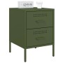 Mesitas de noche 2 unidades acero verde oliva 36x39x50,5 cm de , Mesitas de noche - Ref: Foro24-842931, Precio: 127,79 €, Des...