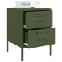 Mesitas de noche 2 unidades acero verde oliva 36x39x50,5 cm de , Mesitas de noche - Ref: Foro24-842931, Precio: 127,79 €, Des...