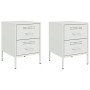 Mesitas de noche 2 unidades acero blanco 36x39x50,5 cm de , Mesitas de noche - Ref: Foro24-842933, Precio: 127,79 €, Descuent...