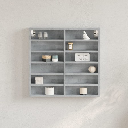 Vitrina de madera de ingeniería gris hormigón 60x8,5x58 cm de , Estantes y estanterías - Ref: Foro24-847964, Precio: 40,72 €,...