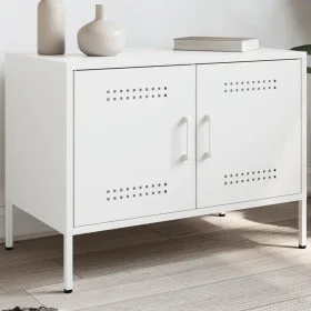 Mueble de TV de acero blanco 68x39x50,5 cm de , Muebles TV - Ref: Foro24-842944, Precio: 77,48 €, Descuento: %