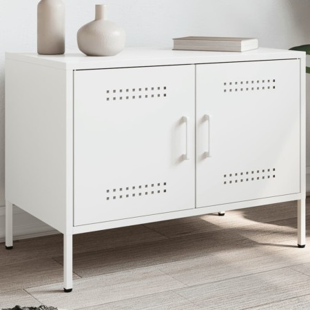 Mueble de TV de acero blanco 68x39x50,5 cm de , Muebles TV - Ref: Foro24-842944, Precio: 79,00 €, Descuento: %