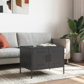 Mesa de centro acero laminado en frío negro 68x50x50,5 cm de , Mesas de centro - Ref: Foro24-843030, Precio: 84,52 €, Descuen...