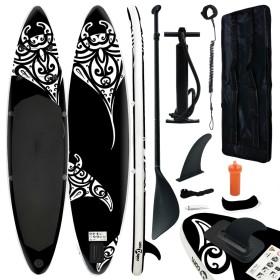 Juego de tabla de paddle surf inflable negra 366x76x15 cm de vidaXL, Paddleboards - Ref: Foro24-92748, Precio: 270,83 €, Desc...