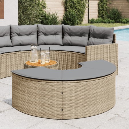 Taburete de jardín con cojines ratán sintético beige de , Otomanas de exterior - Ref: Foro24-369089, Precio: 173,13 €, Descue...