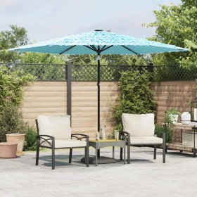 Sombrilla de jardín con poste de acero azul 288x288x225 cm de , Sombrillas - Ref: Foro24-4005106, Precio: 87,92 €, Descuento: %