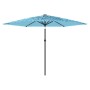 Sombrilla de jardín con poste de acero azul 288x288x225 cm de , Sombrillas - Ref: Foro24-4005106, Precio: 87,92 €, Descuento: %
