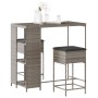 Juego de bar de jardín de 3 piezas con cojines ratán PE gris de , Conjuntos de jardín - Ref: Foro24-3261494, Precio: 229,71 €...