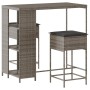 Juego de bar de jardín de 3 piezas con cojines ratán PE gris de , Conjuntos de jardín - Ref: Foro24-3261494, Precio: 229,71 €...