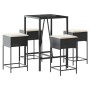 Juego de bar de jardín de 5 piezas con cojines ratán PE negro de , Conjuntos de jardín - Ref: Foro24-3261461, Precio: 298,06 ...