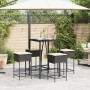 Juego de bar de jardín de 5 piezas con cojines ratán PE negro de , Conjuntos de jardín - Ref: Foro24-3261461, Precio: 298,06 ...