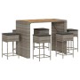 Juego de bar de jardín 7 piezas con cojines ratán PE negro de , Conjuntos de jardín - Ref: Foro24-3261518, Precio: 545,69 €, ...