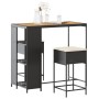 Juego de bar de jardín de 3 piezas con cojines ratán PE negro de , Conjuntos de jardín - Ref: Foro24-3261496, Precio: 228,54 ...