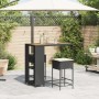 Juego de bar de jardín de 3 piezas con cojines ratán PE negro de , Conjuntos de jardín - Ref: Foro24-3261496, Precio: 228,54 ...