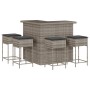 Juego de bar de jardín de 5 piezas con cojines ratán PE gris de , Conjuntos de jardín - Ref: Foro24-3261505, Precio: 458,34 €...
