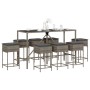 Juego de bar de jardín de 9 piezas con cojines ratán PE gris de , Conjuntos de jardín - Ref: Foro24-3261475, Precio: 502,44 €...