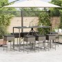 Juego de bar de jardín de 9 piezas con cojines ratán PE gris de , Conjuntos de jardín - Ref: Foro24-3261475, Precio: 502,44 €...