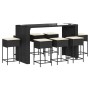 Juego de bar de jardín 9 piezas con cojines ratán PE negro de , Conjuntos de jardín - Ref: Foro24-3261513, Precio: 666,95 €, ...