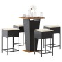 Juego de bar de jardín de 5 piezas con cojines ratán PE negro de , Conjuntos de jardín - Ref: Foro24-3261477, Precio: 337,17 ...